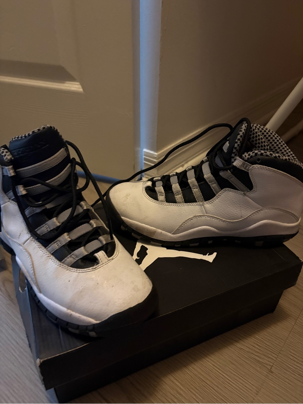 Jordan Kids' White and Black High-Top Sneakers